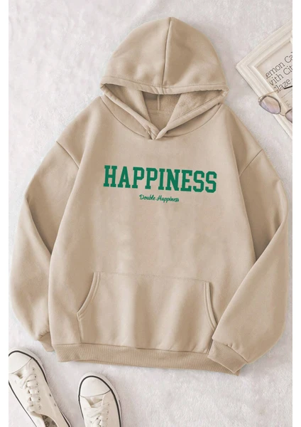 Only Trendwear Unisex Oversize Happiness Baskılı Sweatshirt