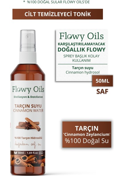 Tarçın Suyu Cilt Temizleyici Tonik %100 Tam Saf Doğal Yağlı Distilasyon Hidrosöl Suyu Cinnamon 50ML