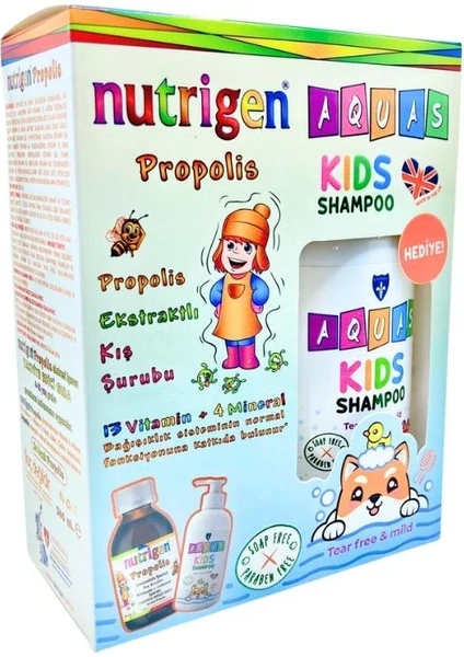 Propolis Şurup 200 ml + Aquas Kids Şampuan 250 ml Hediyeli