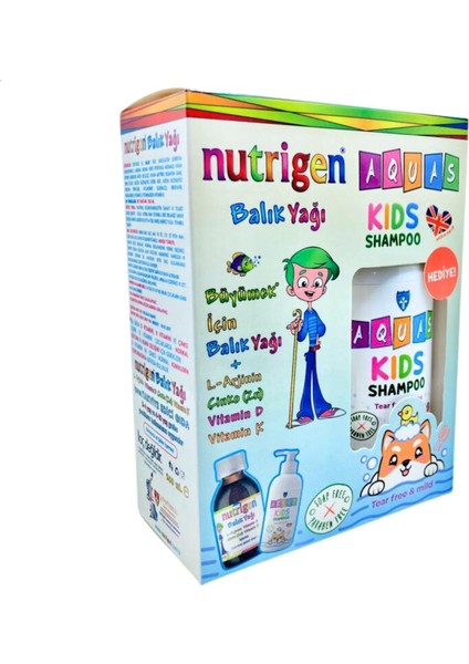 Balık Yağı Şurubu 200 ml + Aquas Kids Şampuan 250 ml Hediyeli