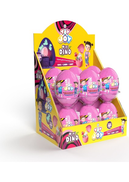 Mını Dıno Çatlak Yumurta 7gr Pembe (Kur.k.kris.yum.) - 12 Adet