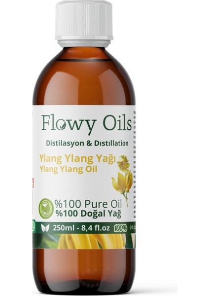 Ylang Ylang Yağı %100 Doğal Bitkisel Uçucu Yağ Cam Şişe Büyük Boy Oil 250ML