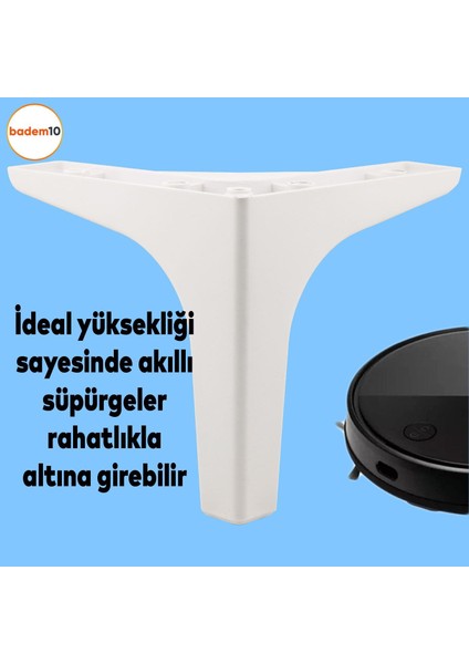 Sedef Lüks Mobilya Kanepe Sehpa Tv Ünitesi Koltuk Ayağı 17 cm Beyaz Ayak 4 Adet