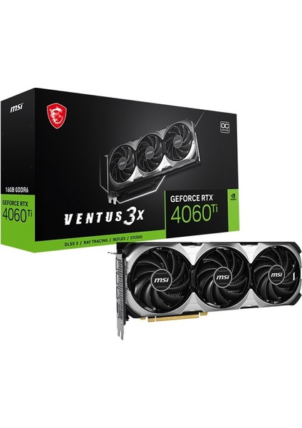 Msı VGA Geforce Rtx 4060 Tı Ventus 3x 16G Oc RTX4060TI 16GB Gddr6 128B DX12 Pcıe 4.0 X16 (3xdp 1xhdmı)