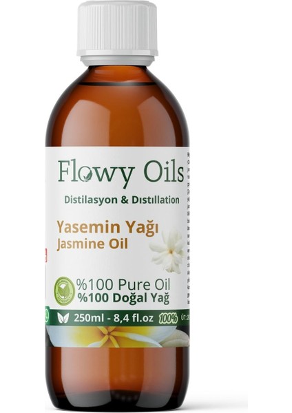 Yasemin Yağı %100 Doğal Bitkisel Uçucu Yağ Cam Şişe Büyük Boy Jasmine Oil 250ML