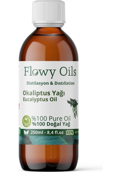 Okaliptus Yağı %100 Doğal Bitkisel Uçucu Yağ Cam Şişe Büyük Boy Eucalyptus Oil 250ML