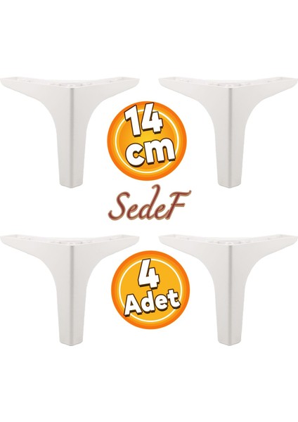 Sedef Lüks Mobilya Kanepe Sehpa Tv Ünitesi Koltuk Ayağı 14 cm Beyaz Ayakları 4 Adet