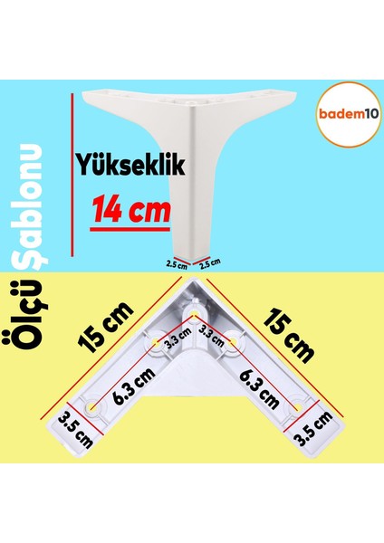 Sedef Lüks Mobilya Kanepe Sehpa Tv Ünitesi Koltuk Ayağı 14 cm Beyaz Ayakları 4 Adet fırsatları