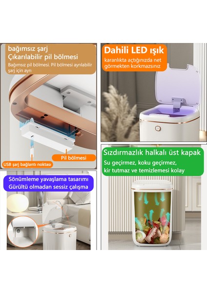 24 Lt Otomatik Akıllı Çöp Kutusu - Beyaz (Yurt Dışından) fırsatları