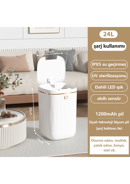 24 Lt Otomatik Akıllı Çöp Kutusu - Beyaz (Yurt Dışından) indirimleri
