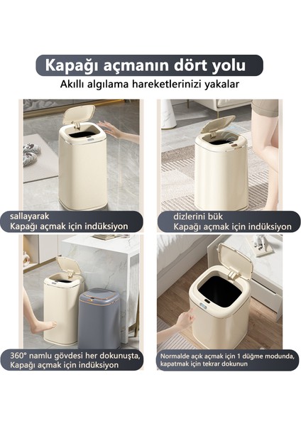 35 Lt Büyük Kapasiteli Akıllı Çöp Kutusu - Krem (Yurt Dışından) modelleri