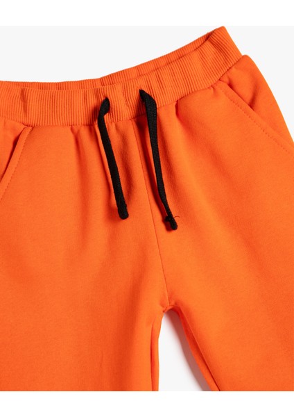 Basic Jogger Eşofman Altı Şardonlu Beli Bağlamalı Pamuklu