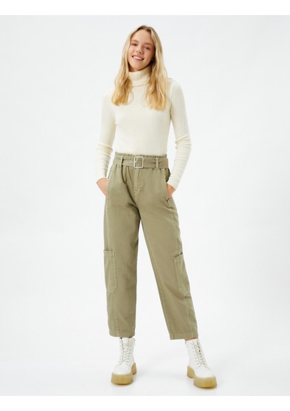 Kargo Pantolon Kemerli Cep Detaylı Pamuklu fiyatları