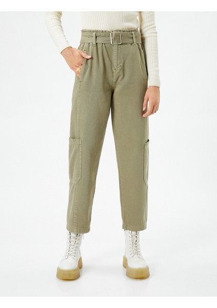Kargo Pantolon Kemerli Cep Detaylı Pamuklu modelleri