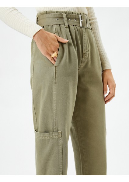 Kargo Pantolon Kemerli Cep Detaylı Pamuklu indirimleri