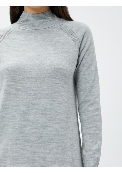 Midi Triko Elbise Dik Yaka Uzun Kollu indirimleri