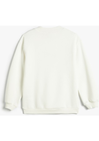 Sweatshirt Şardonlu Kedi Baskılı Yuvarlak Yaka Kanguru Cepli Pamuklu fiyatları