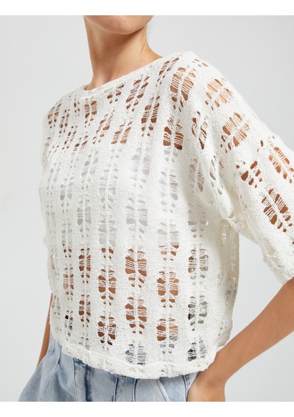 Uzun Kollu Tişört Ajurlu Bisiklet Yaka Kısa Kollu indirimleri