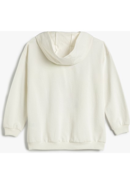 Oversize Kapşonlu Sweatshirt Baskılı Uzun Kollu Şardonlu Pamuklu fiyatları