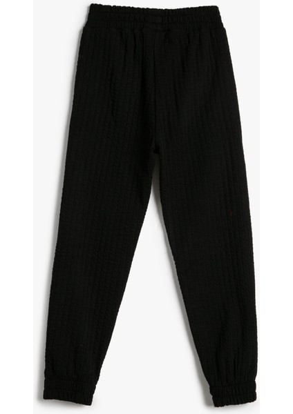 Basic Jogger Eşofman Altı Dokulu Beli Lastikli Cepli
