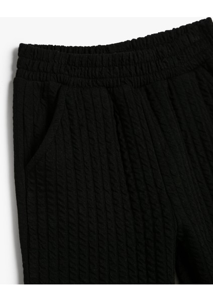 Basic Jogger Eşofman Altı Dokulu Beli Lastikli Cepli