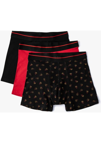 3'lü Boxer Seti Baskılı Çok Renkli