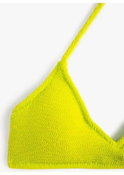 Üçgen Bikini Üstü Dokulu Boyundan Bağlamalı fiyatları