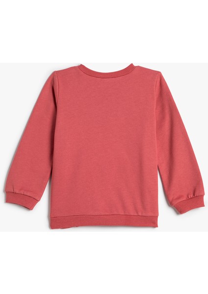 Baskılı Sweatshirt Şardonlu Bisiklet Yaka Pamuklu fiyatları