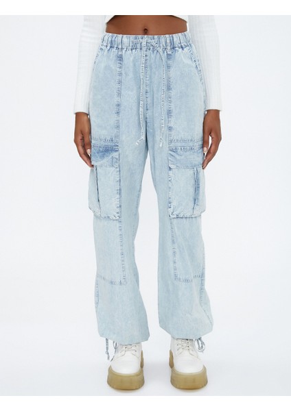 Kot Kargo Pantolon Cep Detaylı Beli Bağcıklı - Baggy Jean fiyatları
