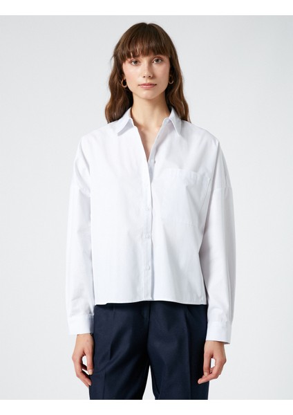 Basic Gömlek Uzun Kollu Düğmeli Cep Detaylı Pamuklu modelleri