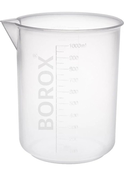 Plastik Beher 1000mL - Kabartma Dereceli Ölçülü - Kırılmaya Dayanıklı - Kalın Duvarlı