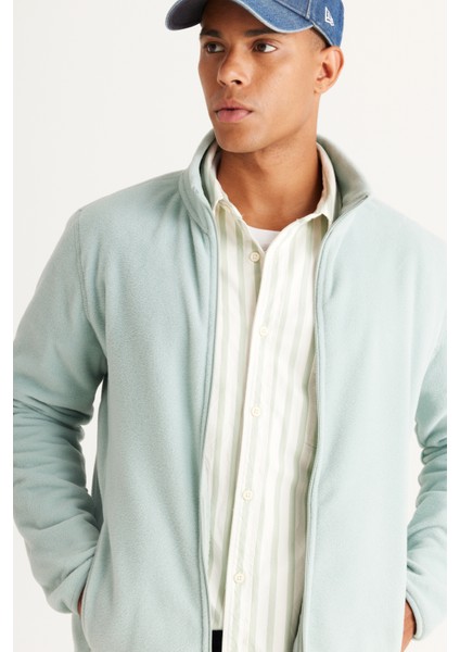 Erkek Cagla Anti-pilling Tüylenme Yapmayan Standart Fit Dik Bato Yaka Sweatshirt Polar Ceket indirimleri