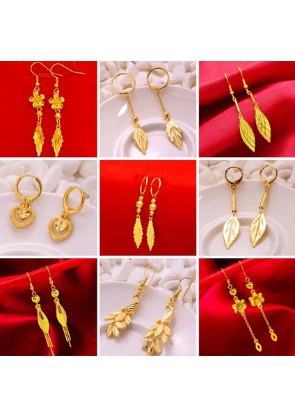 Vietnamca Kum Altın Küpeler Kadın Küpeleri Küpeler Uzun Süre Solmaz Tavus Kuşu Anka Kuşu Transfer Boncukları Yaprak Püskül Buzlu Küpeler (Yurt Dışından) fiyatları