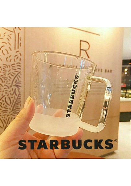 Starbucks Saf Beyaz Buzlu Cam Ofis Basit Kahve Fincanı Isıya Dayanıklı Büyük Kapasiteli Kupa Su Bardağı (Yurt Dışından)