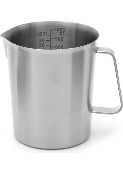 Kulplu Paslanmaz Çelik Beher 1000 mL - Isıya Dayanıklı