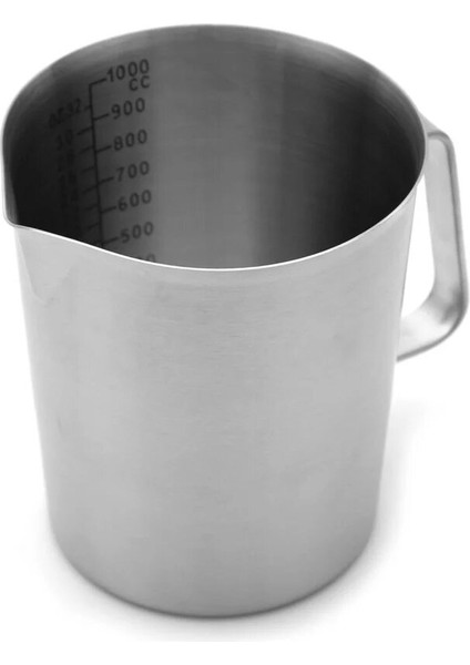 Kulplu Paslanmaz Çelik Beher 1000 mL - Isıya Dayanıklı