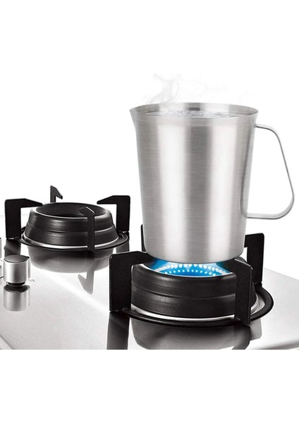 Kulplu Paslanmaz Çelik Beher 1000 mL - Isıya Dayanıklı