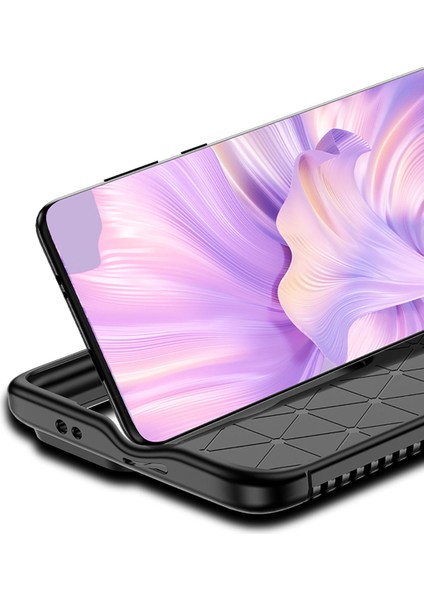 Huawei P60 Pro Kılıf Rugged Armor Karbon Desenli Lüx Negro Silikon Arka Kapak Siyah
