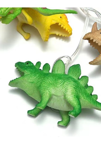 Dinozor String Light Çocuk Bebek Odası Aydınlatma 10 Adet Ledli Dinazor Pilli Işıklı 200 cm