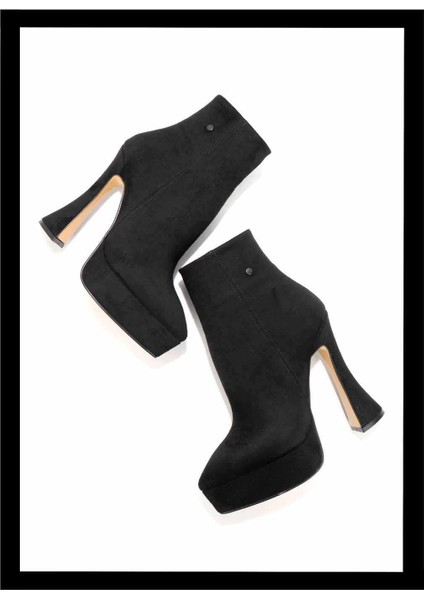 Siyah Süet Kadın Bot & Bootie K02204500202