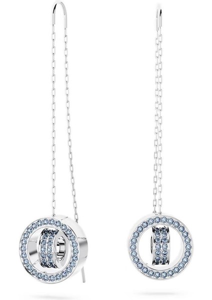 5663498 Swarovski Küpe Hollow Drop Earringslong, Blue, Rhodium Plated