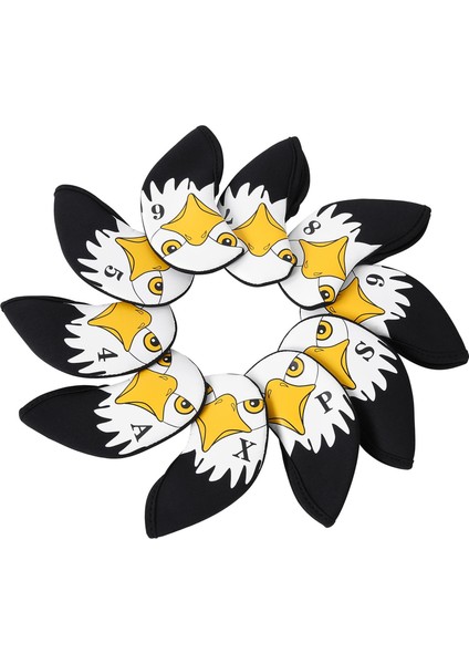 10PCS Golf Demir Başlıklar Neopren Golf Kulübü Kafa Kapağı Koruyucusu Erkek Kadın (Yurt Dışından)