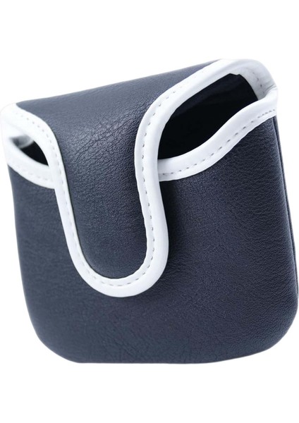Pu Golf Club Headcover Açık Hava Sporları Dayanıklı Golf Mallet Putter Head Cover Siyah (Yurt Dışından)