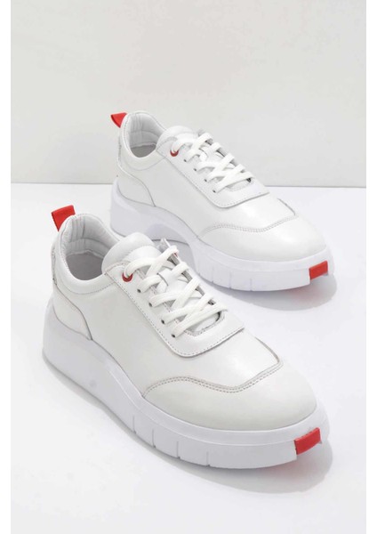 Beyaz Napa Leather Erkek Sneaker E01585712143