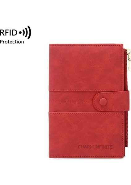 Hırsızlığa Karşı Fırça Rfıd Fermuarlı Pasaport Çantası (Yurt Dışından)