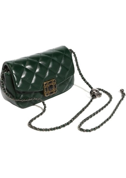 Eşkenar Dörtgen Zincirli Küçük Kare Çanta (Yurt Dışından) modelleri