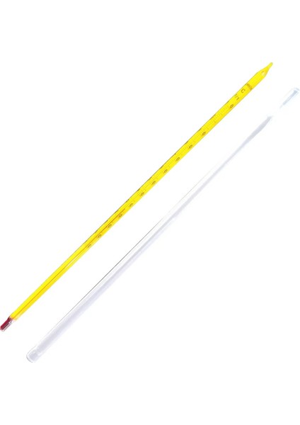 Cam Alkollü Termometre - Kimya Termometresi (-10 / 110'C) - Net Gösterge - 75 mm Daldırma Derinliği
