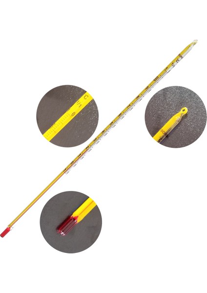 Cam Alkollü Termometre - Kimya Termometresi (-10 / 110'C) - Net Gösterge - 75 mm Daldırma Derinliği fiyatları