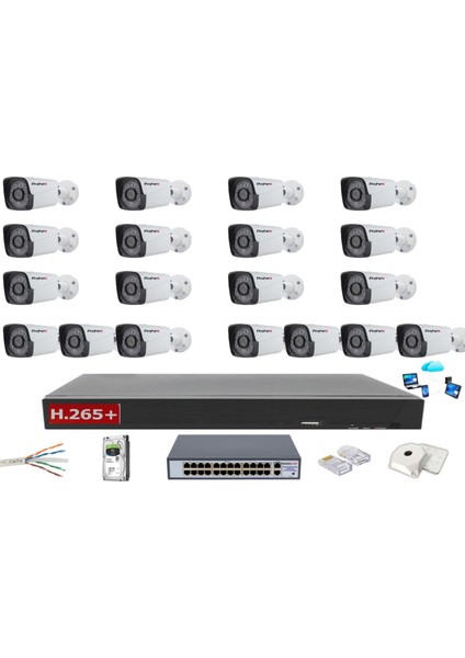YILDIRIM GROUP 19 KAMERALI 4 MP IP GÜVENLİK KAMERASI