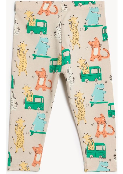 Hayvan Desenli Legging Tayt